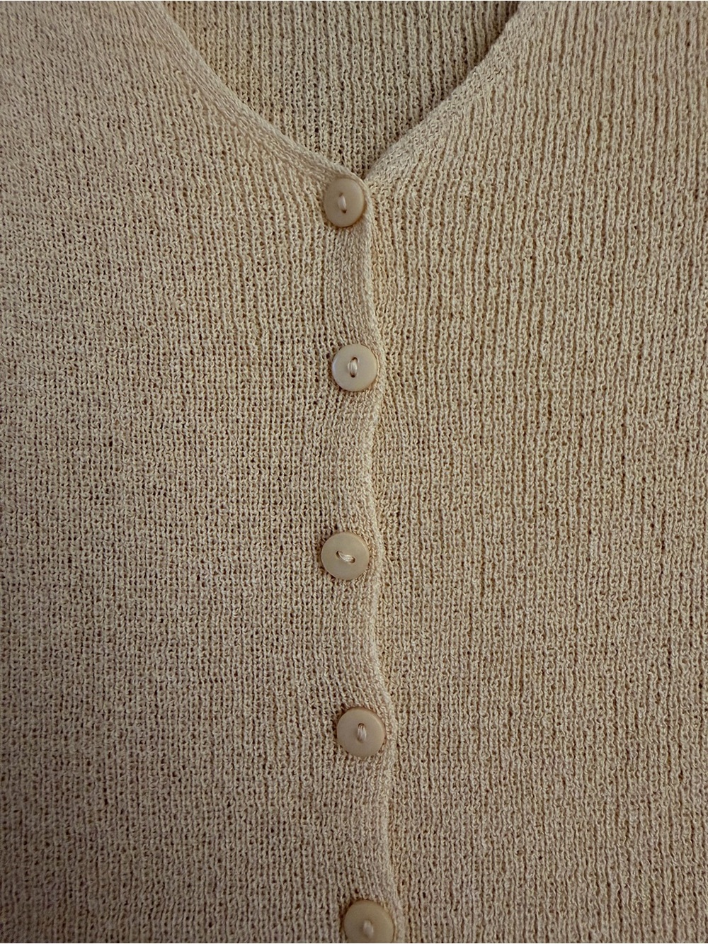 Meshki Cream Ribbed Button-Front Mini Dress - Picture 6 of 6